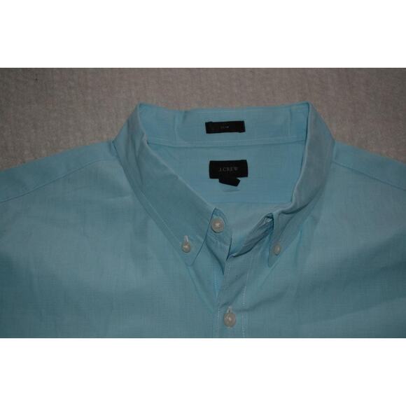 46157-a J.Crew Dress Shirt Front Pocket Slim Fit Blue Cotton Size XL Mens - Picture 6 of 7